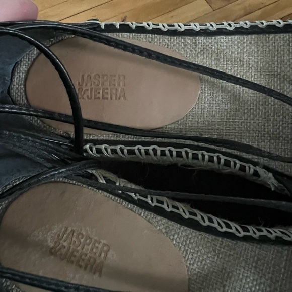 Anthropologie Jasper & Jeera Black Rosecut Espadrilles - Picture 4 of 6